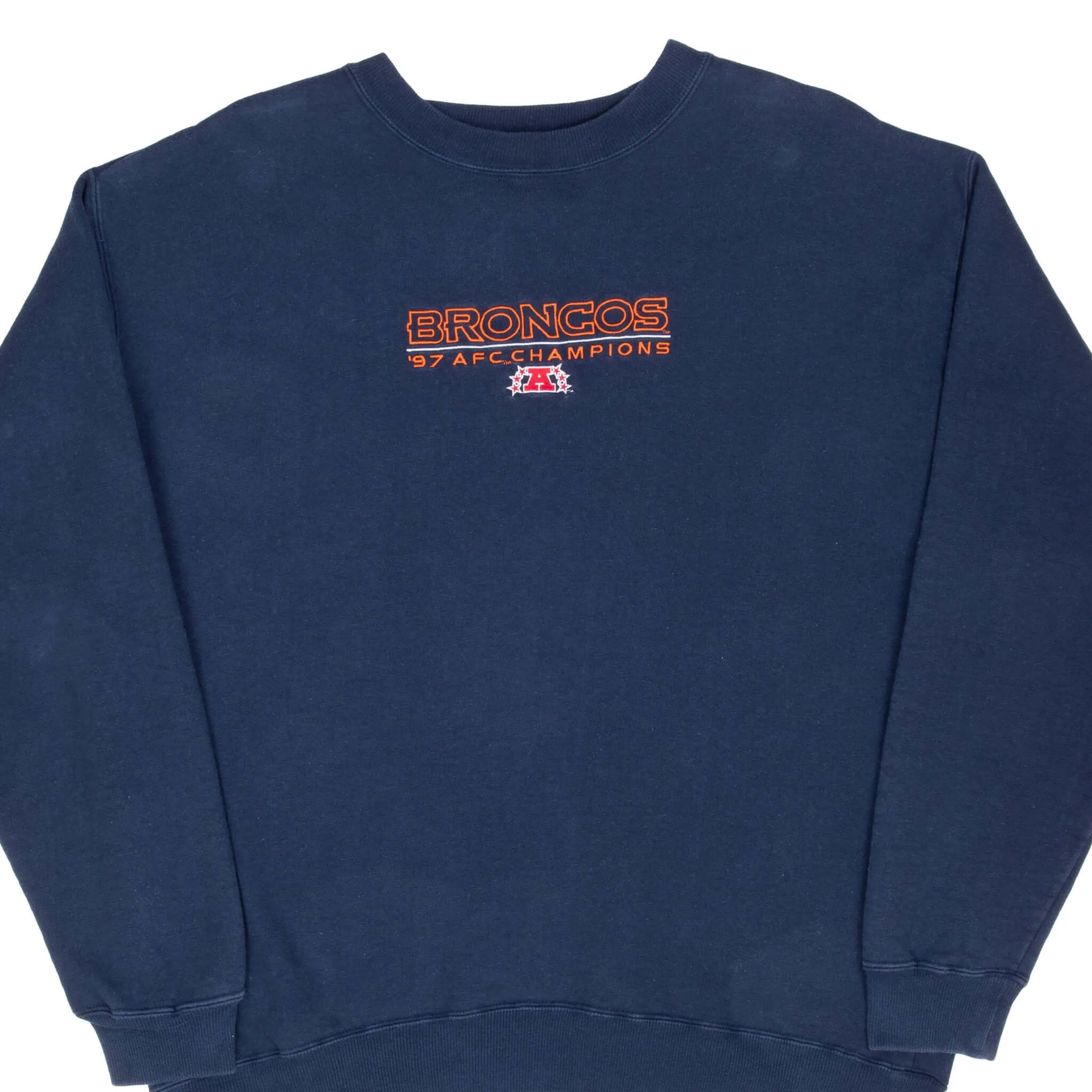 VINTAGE NFL DENVER BRONCOS 1997 AFC CHAMPION SWEATSHIRT XL Water Resistant Chill Vibe