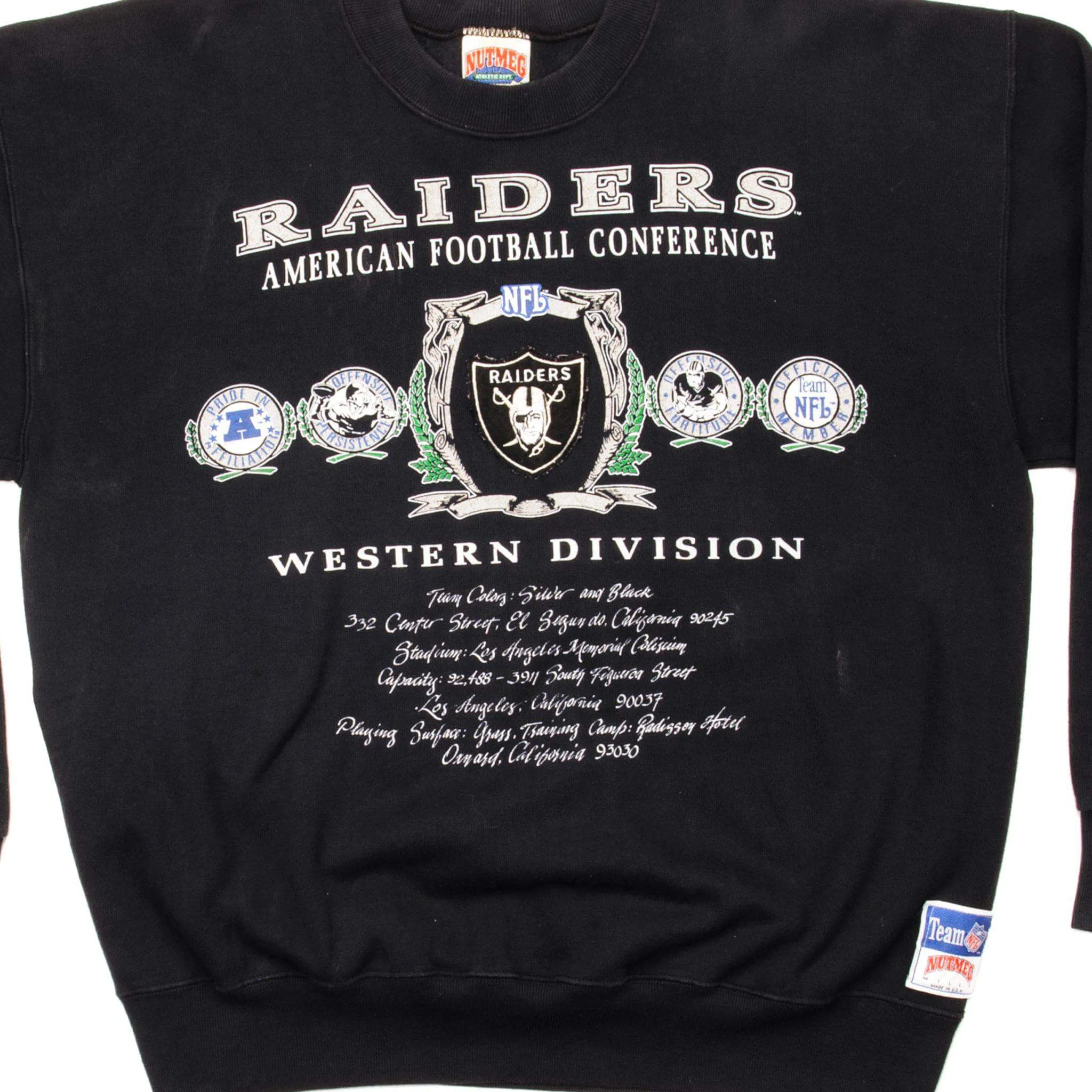 Neutral Colors VINTAGE NFL LOS ANGELES RAIDERS SWEATSHIRT SIZE XL MADE IN USA