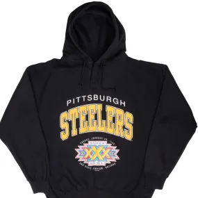 Anti-pilling VINTAGE NFL PITTSBURGH STEELERS SUPER BOWL CHAMPS 1996 HOODIE SWEATSHIRT LARGE
