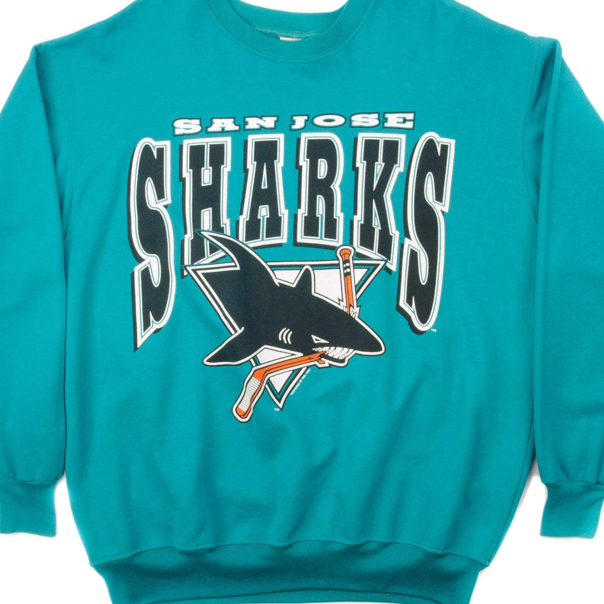 VINTAGE NHL SAN JOSE SHARKS SWEATSHIRT 1992 SIZE XL MADE IN USA Plus Size Layer Fit
