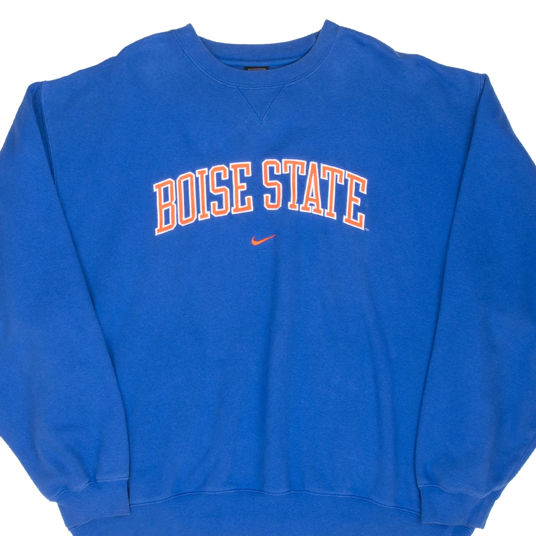 VINTAGE NIKE BOISE STATE CENTER SWOOSH BLUE SWEATSHIRT 1990S XL product future prospects