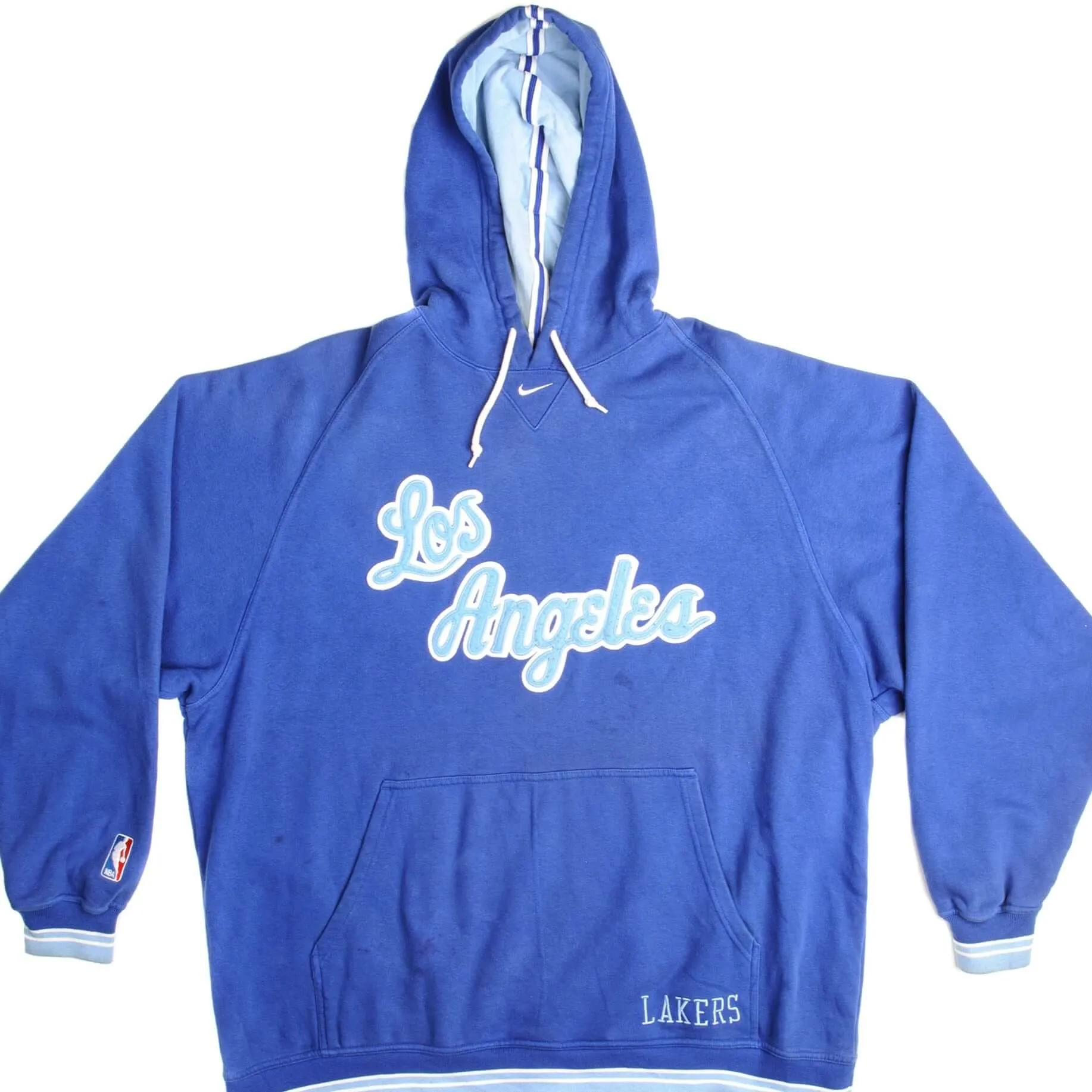 Relaxed Street product weekday wear practicality VINTAGE NIKE NBA LOS ANGELES LAKERS CENTER SWOOSH HOODIE SWEATSHIRT SIZE XL 1990s