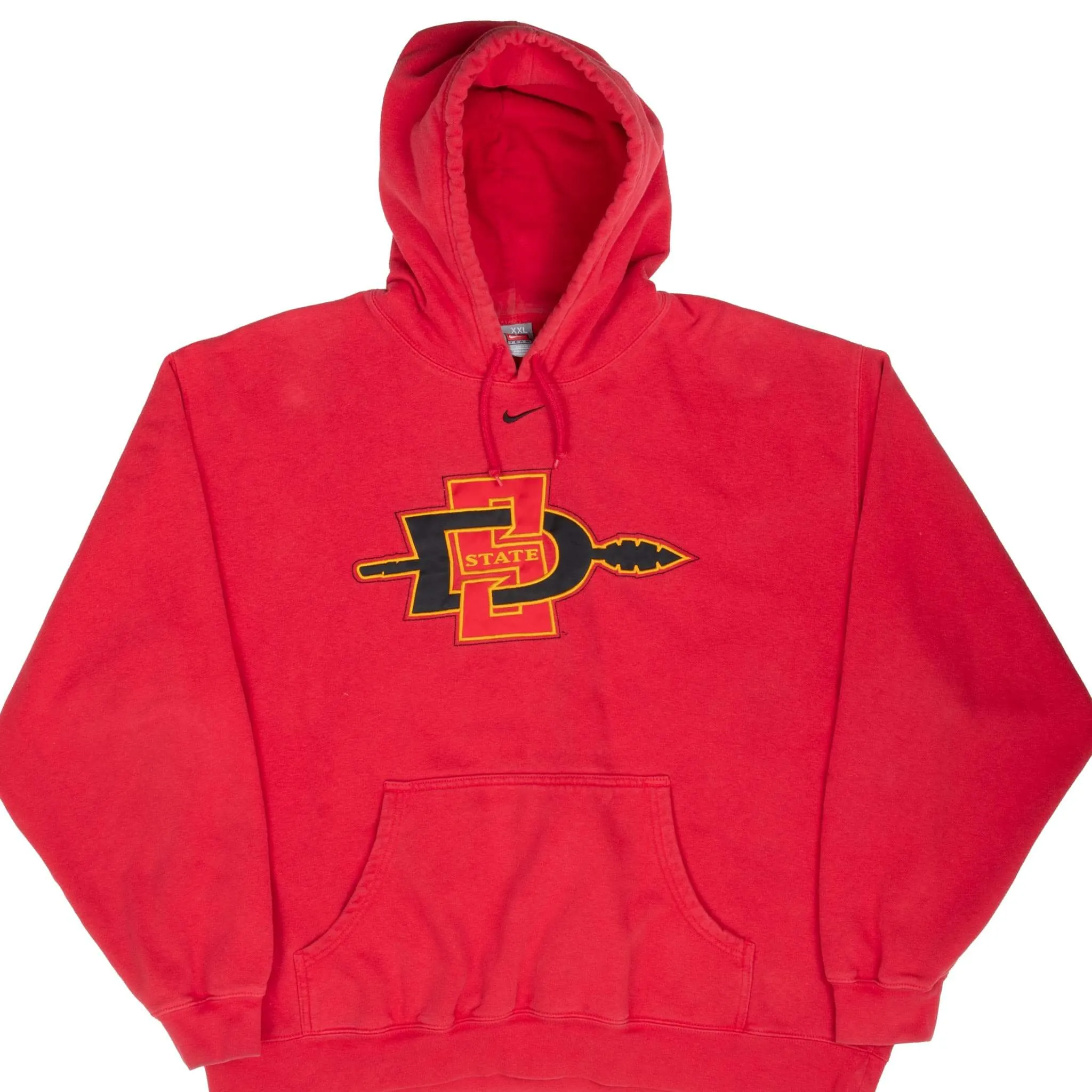 Cotton Blend budget-friendly VINTAGE NIKE NCAA SAN DIEGO STATE UNIVERSITY RED HOODIE SWEATSHIRT 2000S 2XL