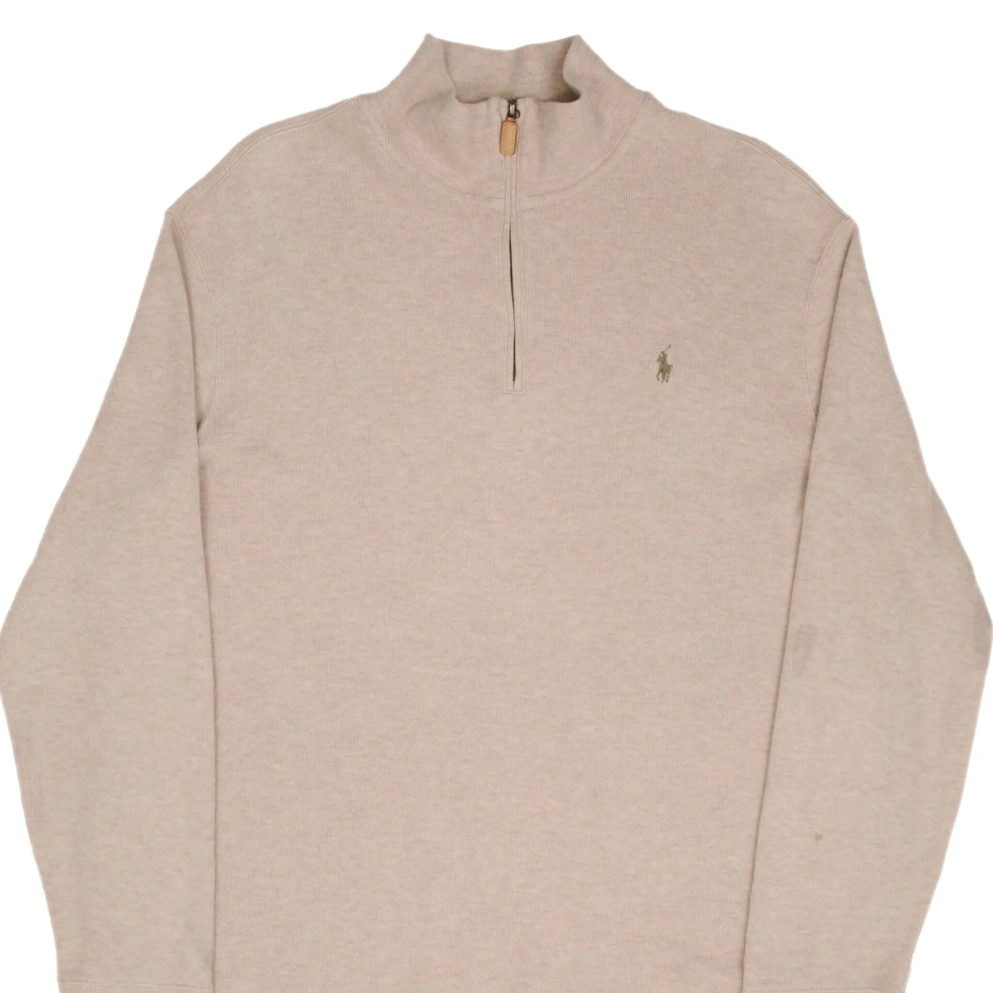 Sporty apparel Travel Sporty VINTAGE POLO RALPH LAUREN BEIGE 1990S QUARTER 1/4 ZIP SWEATER SIZE XL