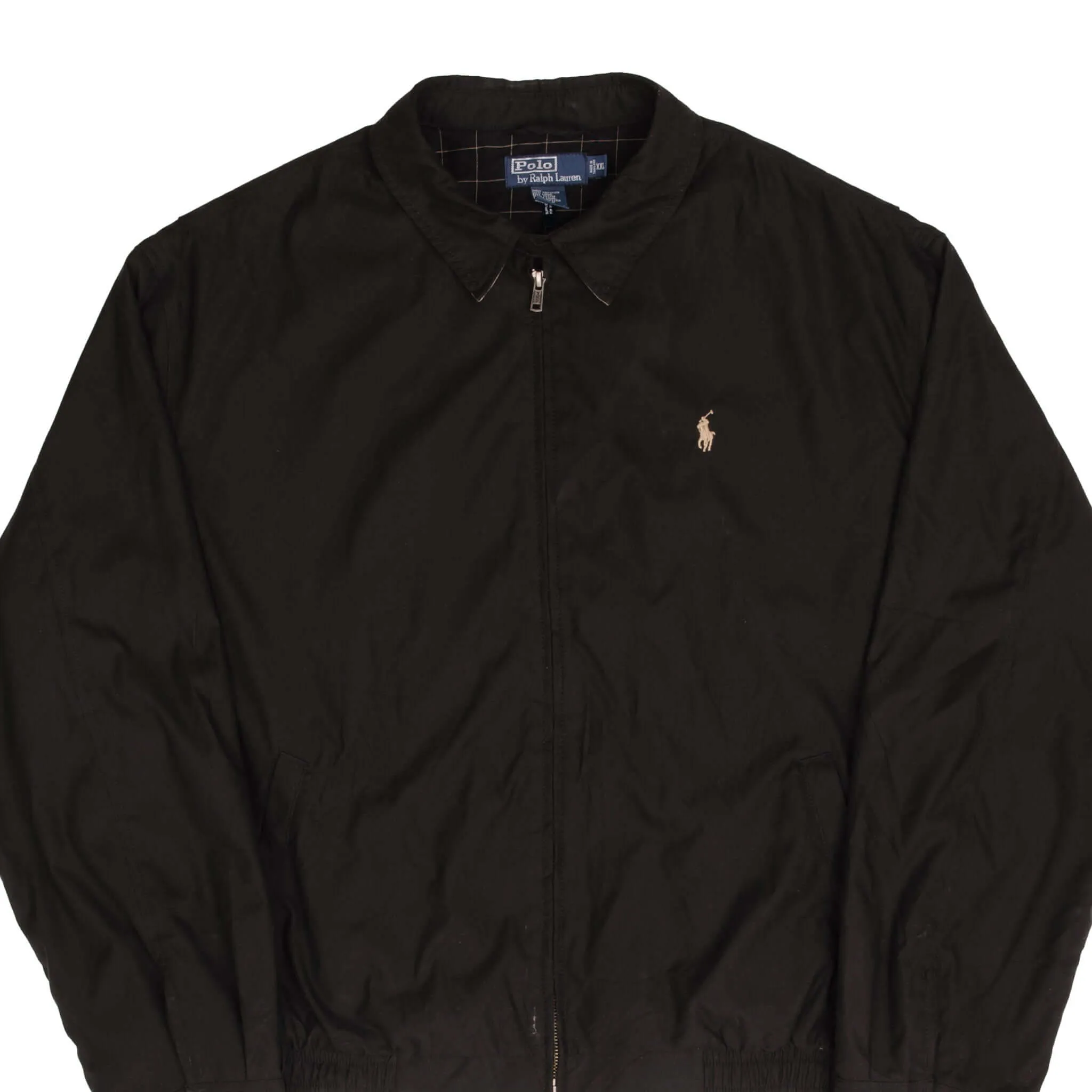 VINTAGE POLO RALPH LAUREN BLACK HARRINGTON GOLF JACKET 1990S SIZE 2XL Fall Commute Weekend Style