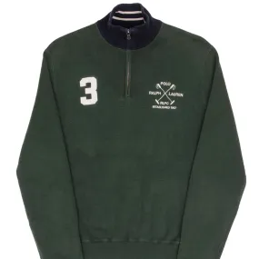 VINTAGE POLO RALPH LAUREN GREEN RLPC QUARTER 1/4 ZIP SWEATER 1990S SIZE LARGE Daily Use