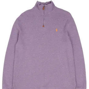 VINTAGE POLO RALPH LAUREN MAUVE QUARTER 1/4 ZIP SWEATER 1990S SIZE MEDIUM Chic Comfort Lounge Style