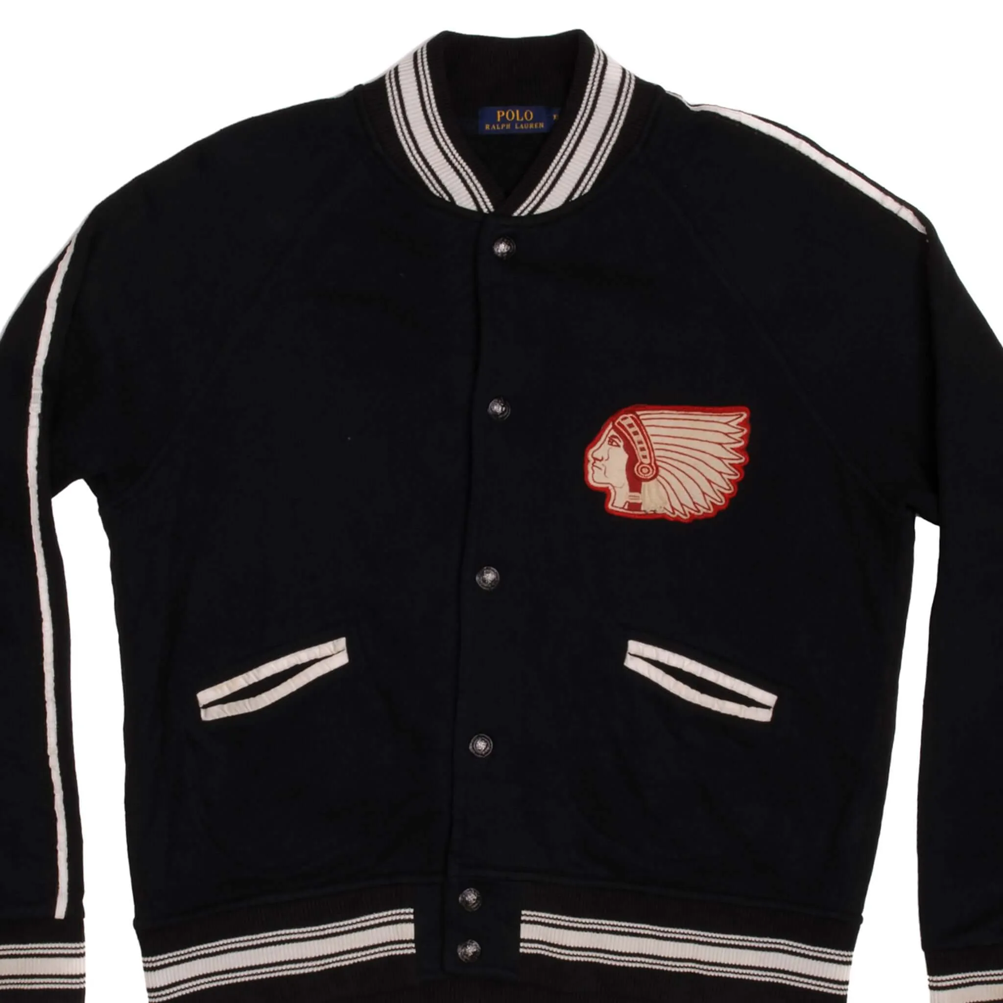 VINTAGE POLO RALPH LAUREN VARSITY INDIAN CHIEF JACKET SIZE XL Spread Light Reflective