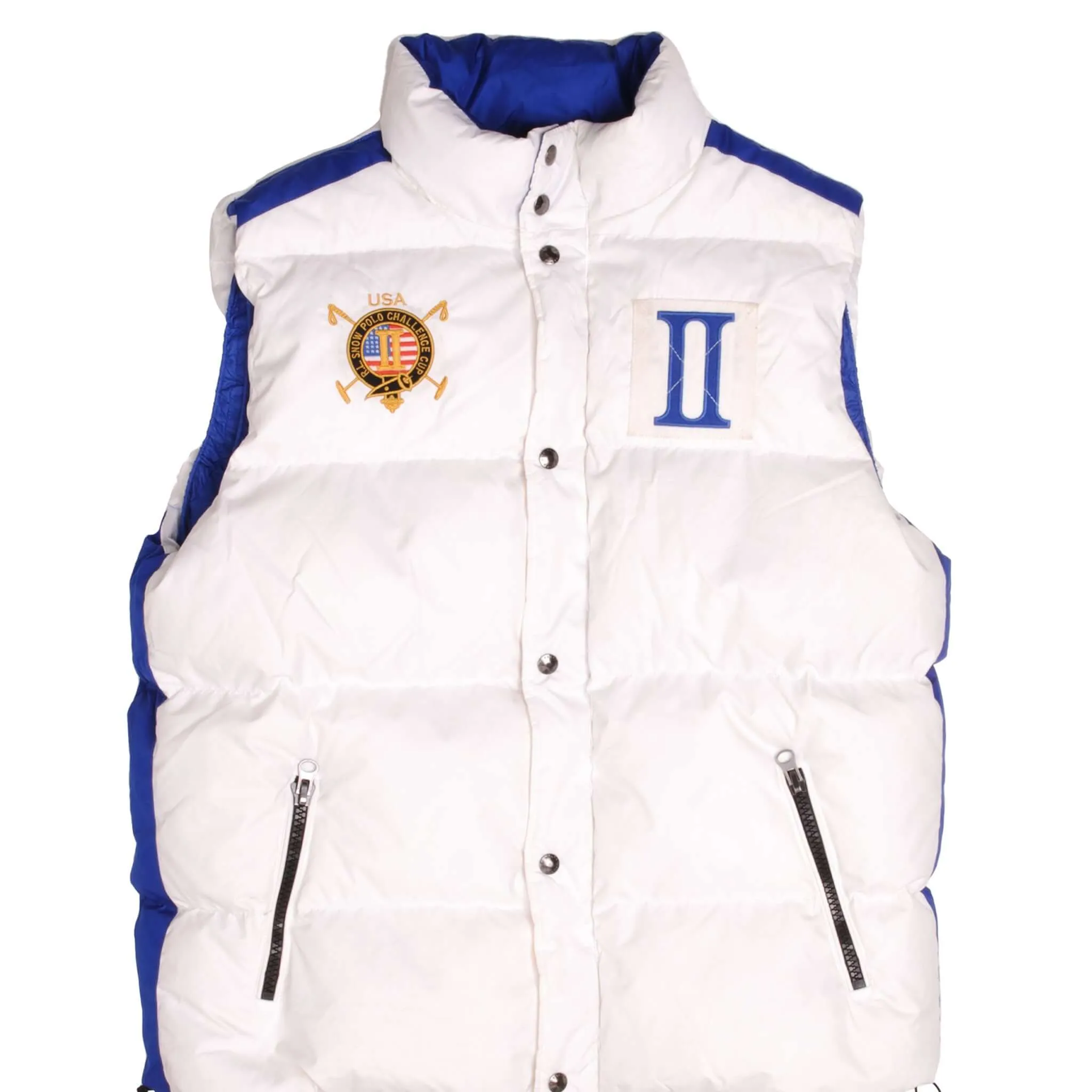 VINTAGE POLO RALPH LAUREN VEST DOWN PUFFER JACKET WHITE LARGE Utility shopping spree