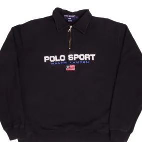 VINTAGE POLO SPORT RALPH LAUREN QUARTER ZIP SWEATSHIRT 1990s SIZE LARGE Timeless Minimal Minimalist Style
