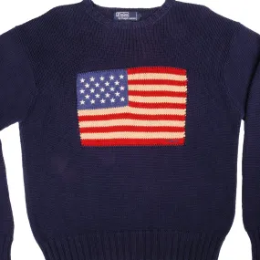 Minimalist Style VINTAGE RALPH LAUREN USA FLAG KNIT 1990S SWEATSHIRT SIZE LARGE