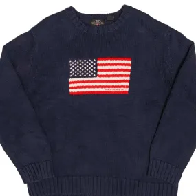 product trendy catchiness Relaxed Style VINTAGE RALPH LAUREN USA FLAG KNIT 1990S SWEATSHIRT SIZE XL