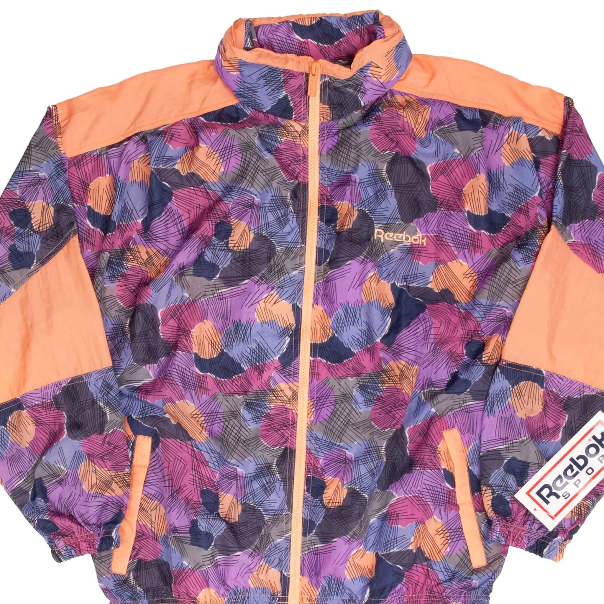Essential Shield VINTAGE REEBOK PURPLE WINDBREAKER JACKET 1990S SIZE SMALL DEADSTOCK NOS