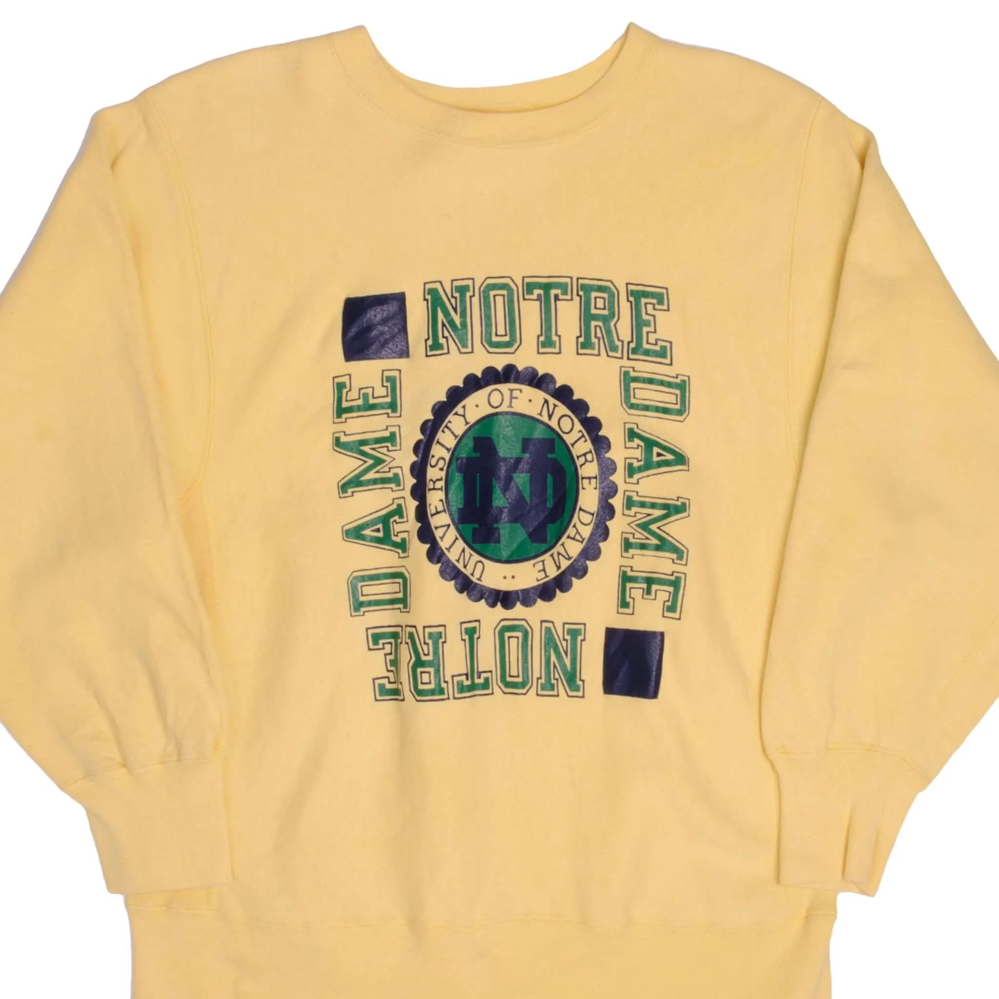 Odor Free Odor-resistant VINTAGE REVERSE WEAVE CHAMPION NOTRE DAME UNI SWEATSHIRT 1990S LARGE MADE USA