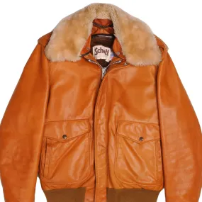 Quick Closure VINTAGE SCHOTT NYC BOMBER LEATHER JACKET 1970S 1980S SIZE 38 MADE IN USA