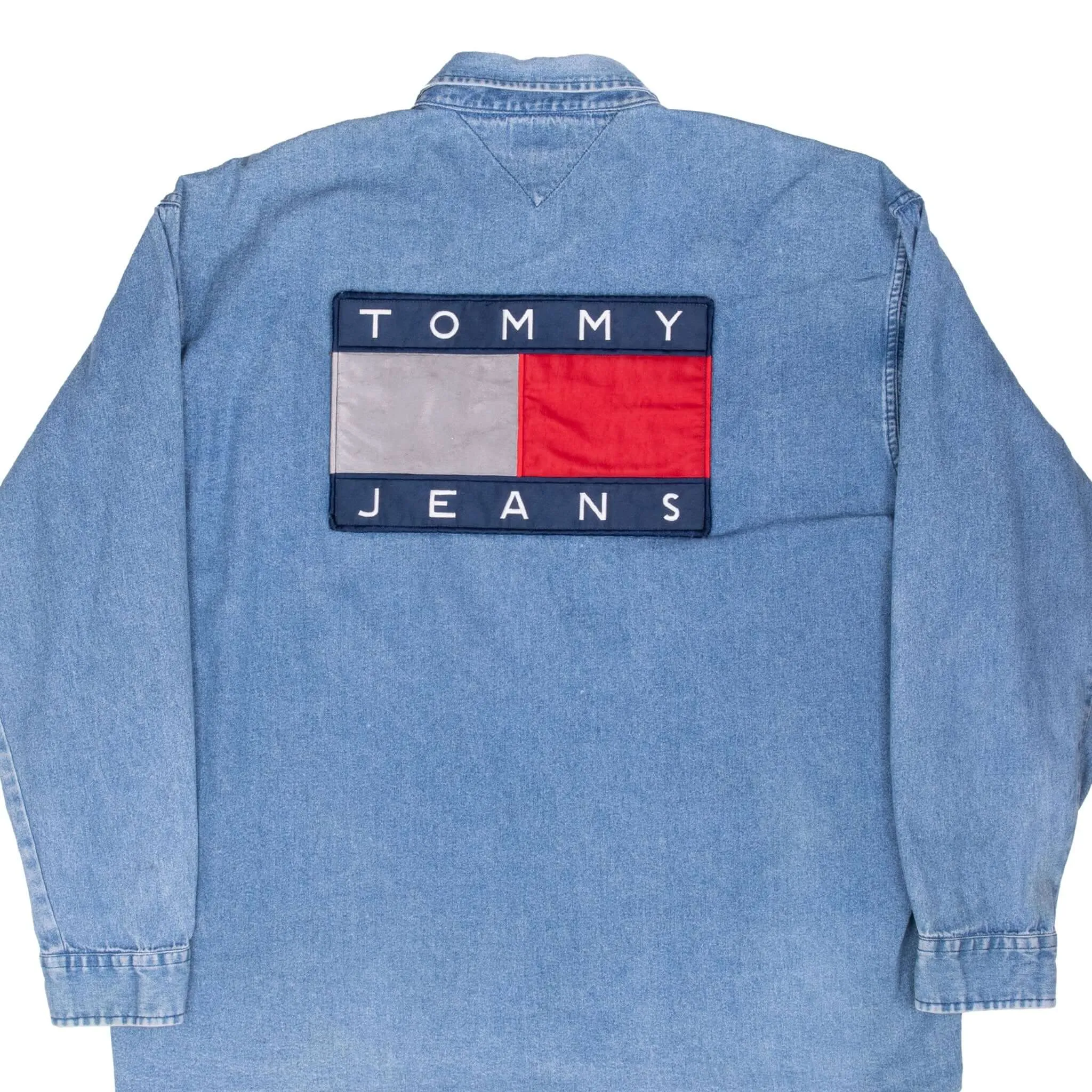 Secure Storage Compartments VINTAGE TOMMY JEANS HILFIGER DENIM SHIRT 1990S XL