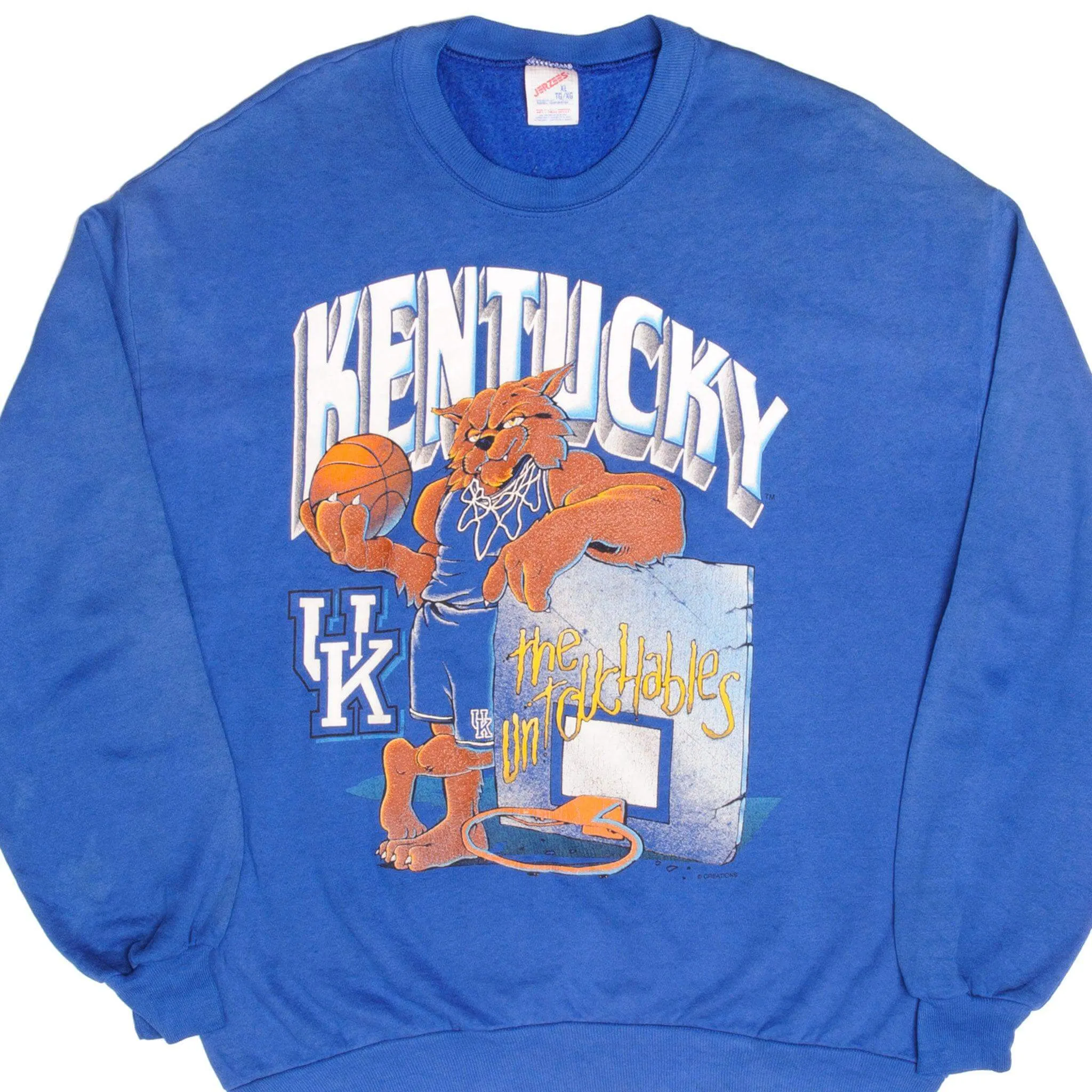 Street Cool VINTAGE UNIVERSITY OF KENTUCKY BASKETBALL 1990S SWEATSHIRT LARGE MADE USA