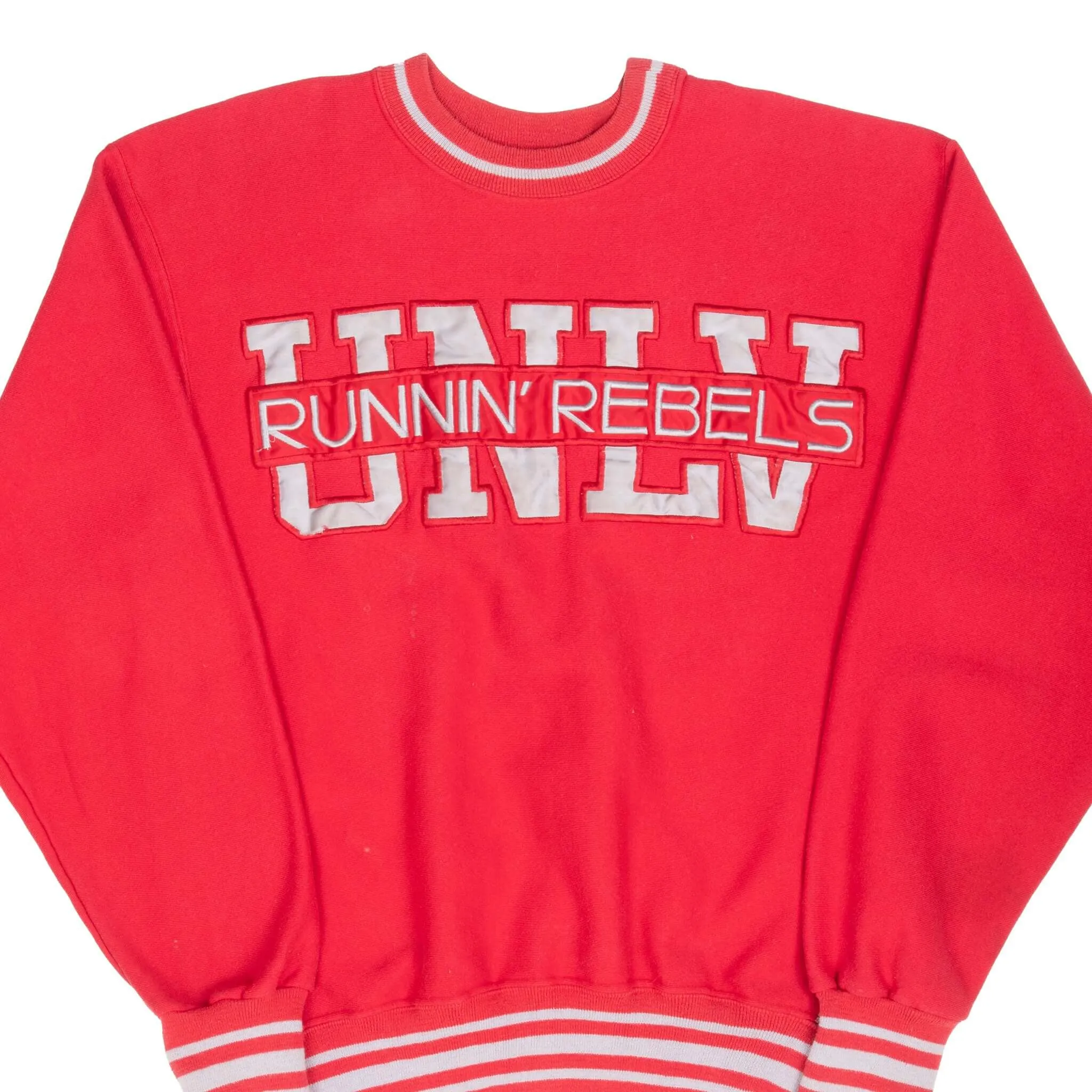 VINTAGE UNLV LAS VEGAS RUNNING REBELS RED SWEATSHIRT 1990S LARGE MADE IN USA product packaging Trend Focus