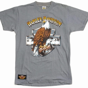 VINTAGE 3D EMBLEM HARLEY DAVIDSON TEE SHIRT 1990 SIZE MEDIUM MADE IN USA Cozy Stretch Fit Quick-Drying Shirt