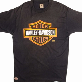 VINTAGE 3D EMBLEM HARLEY DAVIDSON TEE SHIRT 1991 SIZE LARGE MADE IN USA Comfy Casual Wear