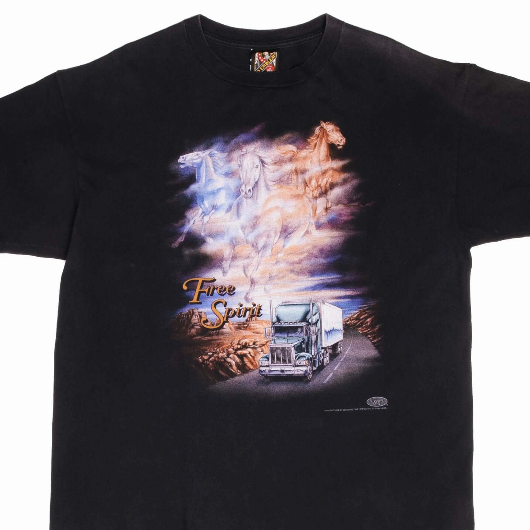 Garment Dyed Chilly Comfort VINTAGE 3D EMBLEM TRUCKERS ONLY TEE SHIRT 1994 SIZE XL MADE IN USA