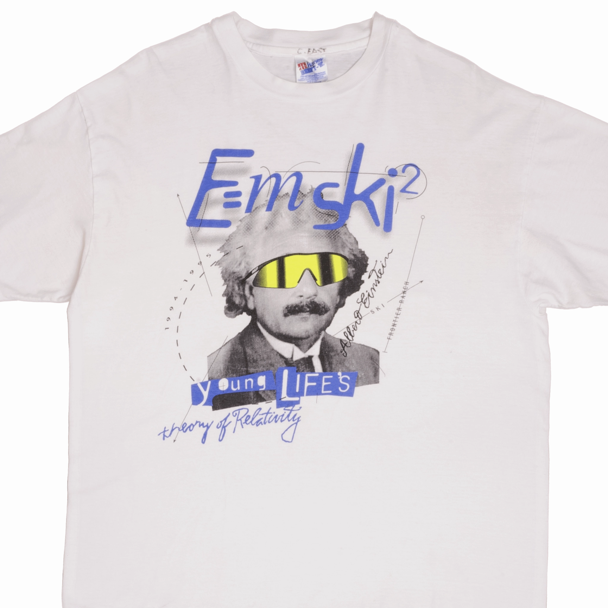 polo neck VINTAGE ALBERT EINSTEIN E=MSKI2 YOUNG LIFE'S OAKLEY TEE SHIRT 1995 XL MADE USA