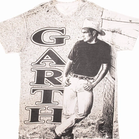 VINTAGE ALL OVER PRINT GARTH BROOKS TEE SHIRT SIZE XL Affordable accessibility Chic Vibe