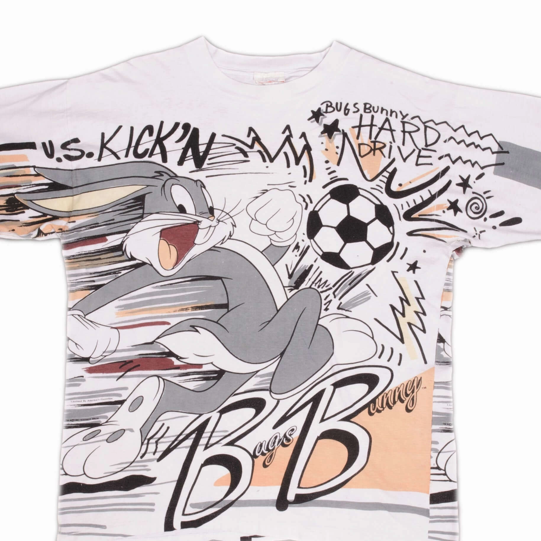 Active Lifestyle Comfort Wearable VINTAGE ALL OVER PRINT LOONEY TUNES BUGS BUNNY TEE SHIRT 1993 LARGE