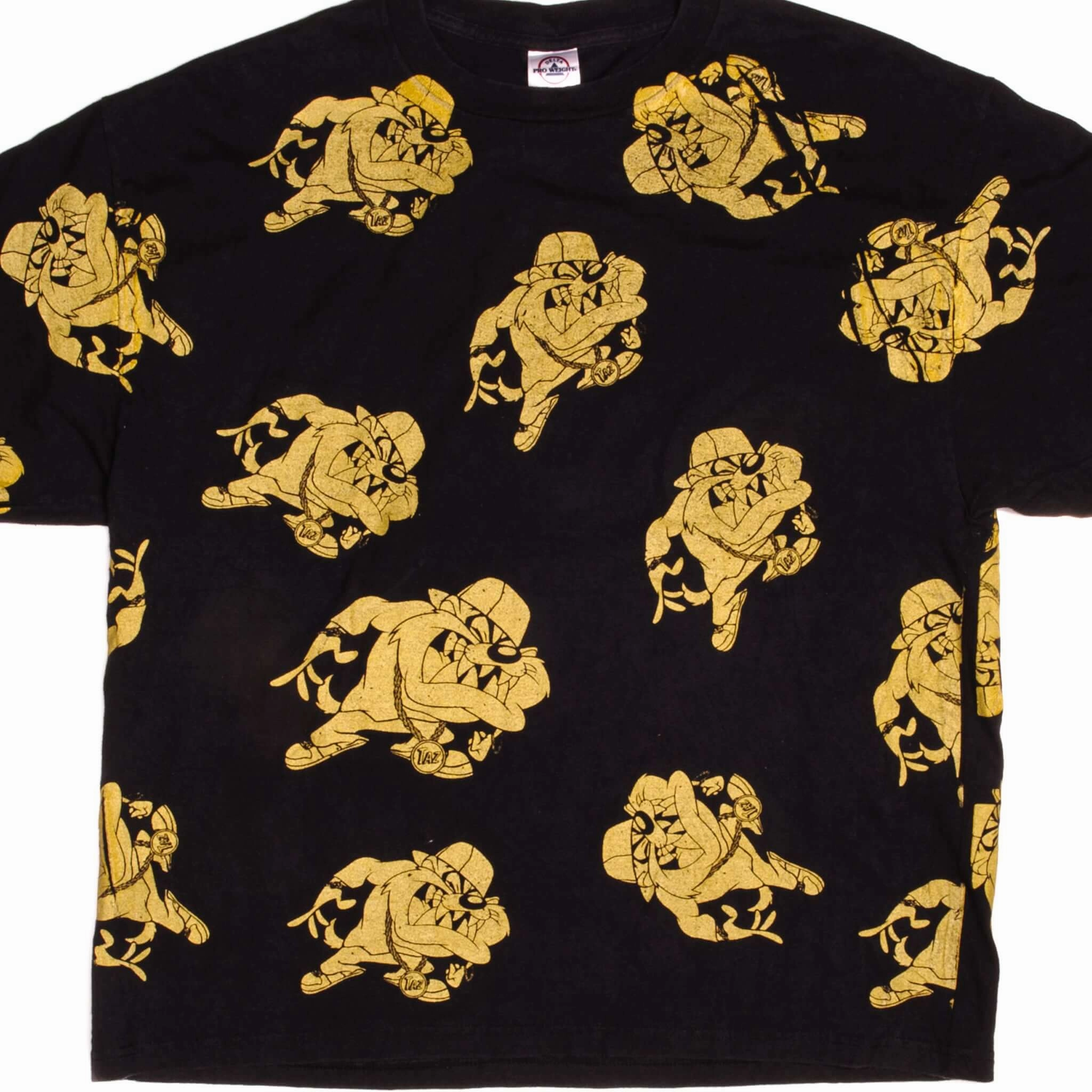 Organic Cotton Construction Soft Feel VINTAGE ALL OVER PRINT LOONEY TUNES TAZ TEE SHIRT SIZE XL