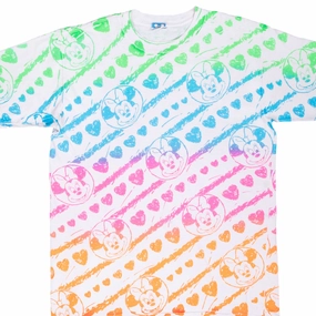 VINTAGE ALL OVER PRINT RAINBOW DISNEY MINNIE TEE SHIRT 1990S LARGE MADE IN USA Holiday Wear Holiday Trend