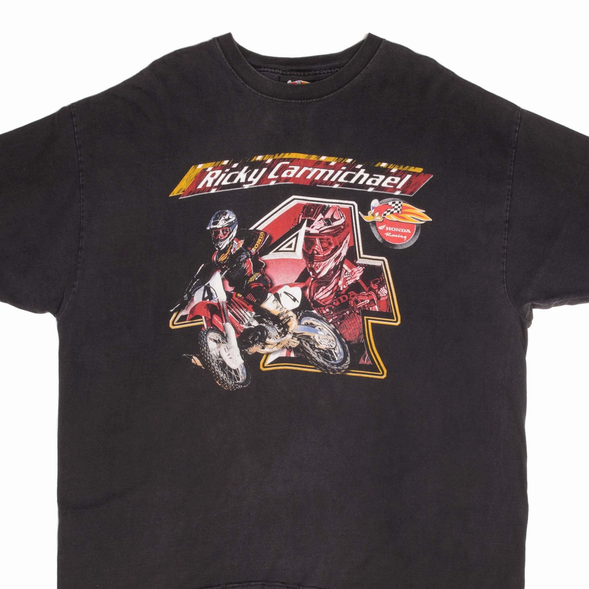 informal gathering Top Rated VINTAGE AMA MOTOCROSS RICKY CARMICHAEL TEE SHIRT 1990S SIZE 2XL