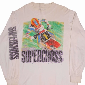 VINTAGE AMA MOTOCROSS USA SUPERCROSS 1991 LONG SLEEVE TEE SHIRT SIZE XL Light Casual Wear