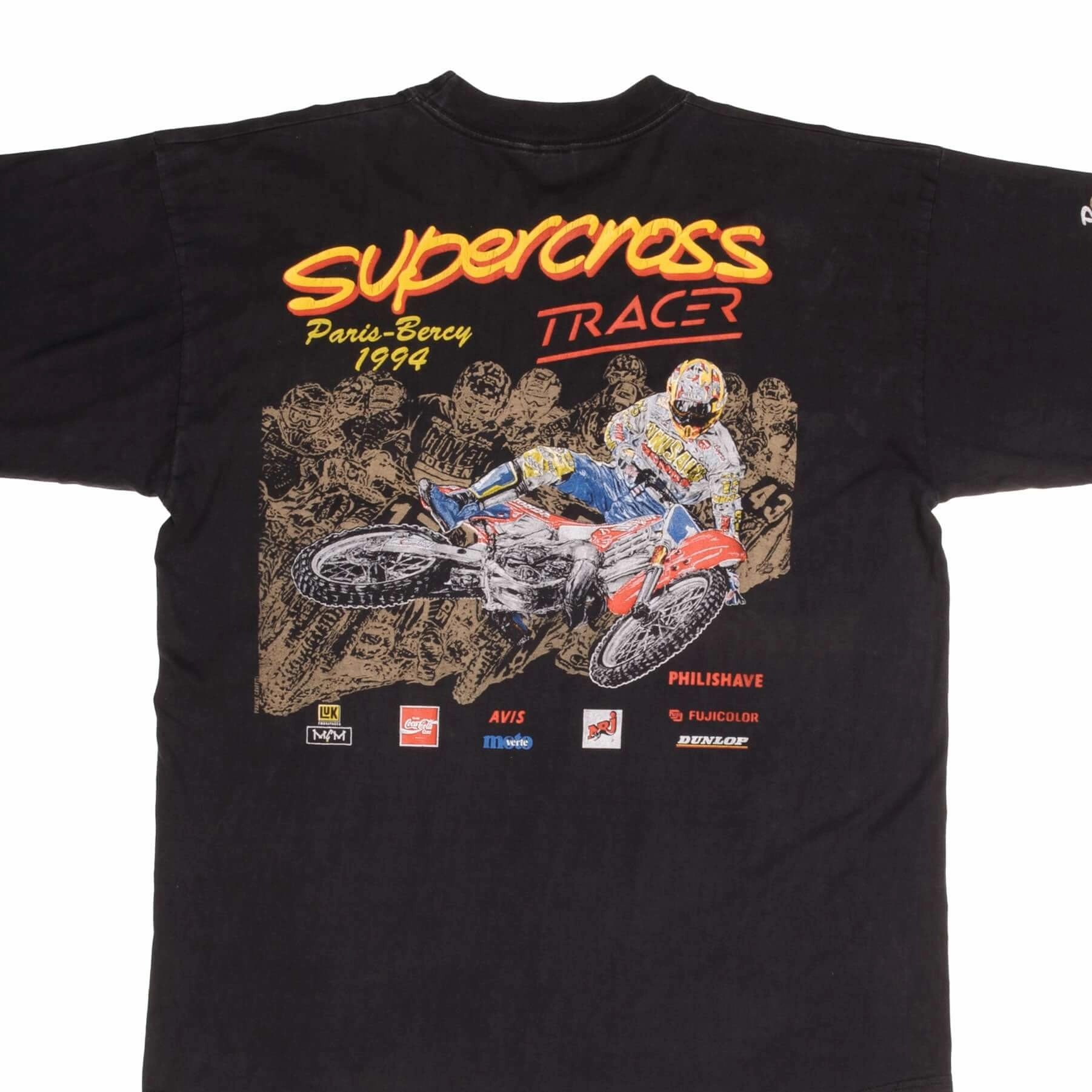 VINTAGE AMA MX MOTOCROSS SUPERCROSS TRACER PARIS BERCY TEE SHIRT 1994 XL Feminine Appeal