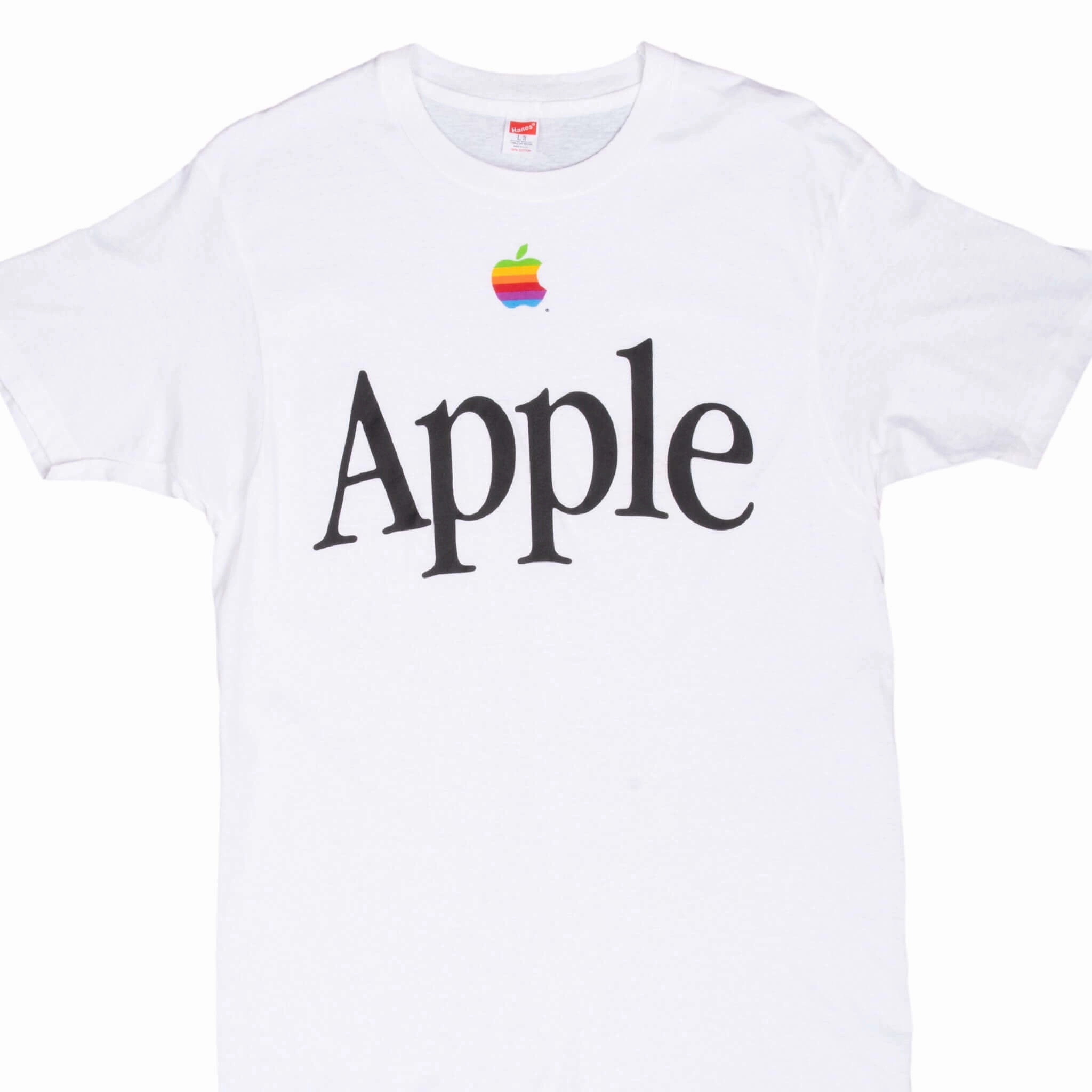 VINTAGE APPLE COMPUTERS 1980S HANES TEE SHIRT MEDIUM MADE IN USA Slim Fit Design Timeless Layer