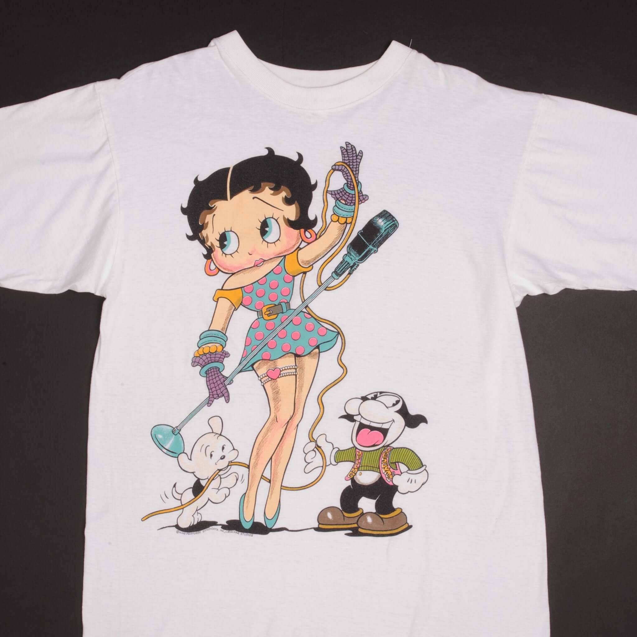 VINTAGE BETTY BOOP SINGER TEE SHIRT 1990S SIZE LARGE Trendy Top