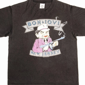 VINTAGE BON JOVI TEE SHIRT 1988 New Jersey SIZE MEDIUM MADE IN USA Low Impact Dye Garment Dyed Finish
