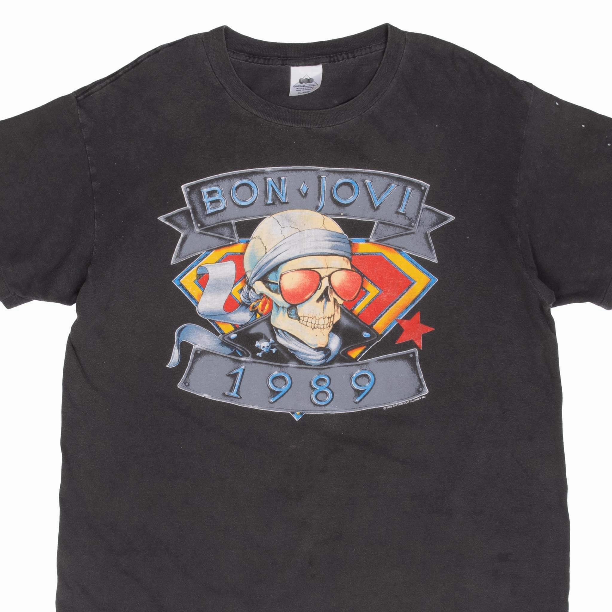 Sports Apparel VINTAGE BON JOVI WE ARE BACK KICKING *SS TEE SHIRT 1989 SIZE LARGE MADE IN USA