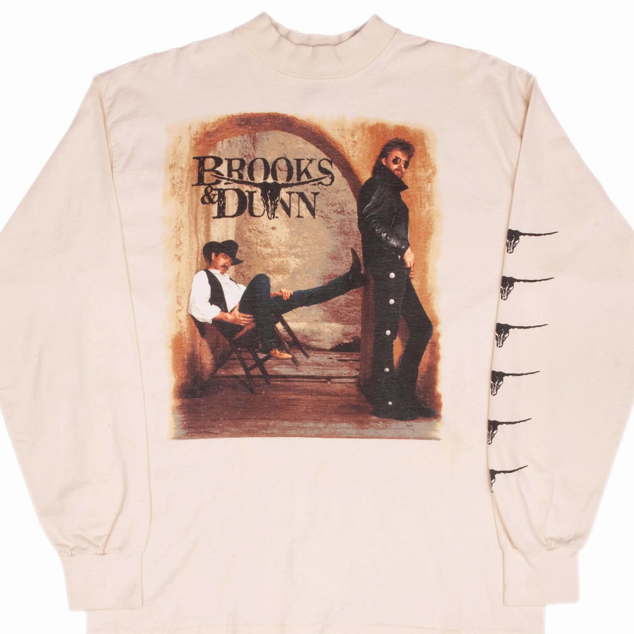 VINTAGE BROOKS & DUNN WAITING ON SUNDOWN 1990S LONG SLEEVE TEE SHIRT LARGE Ultimate Comfort