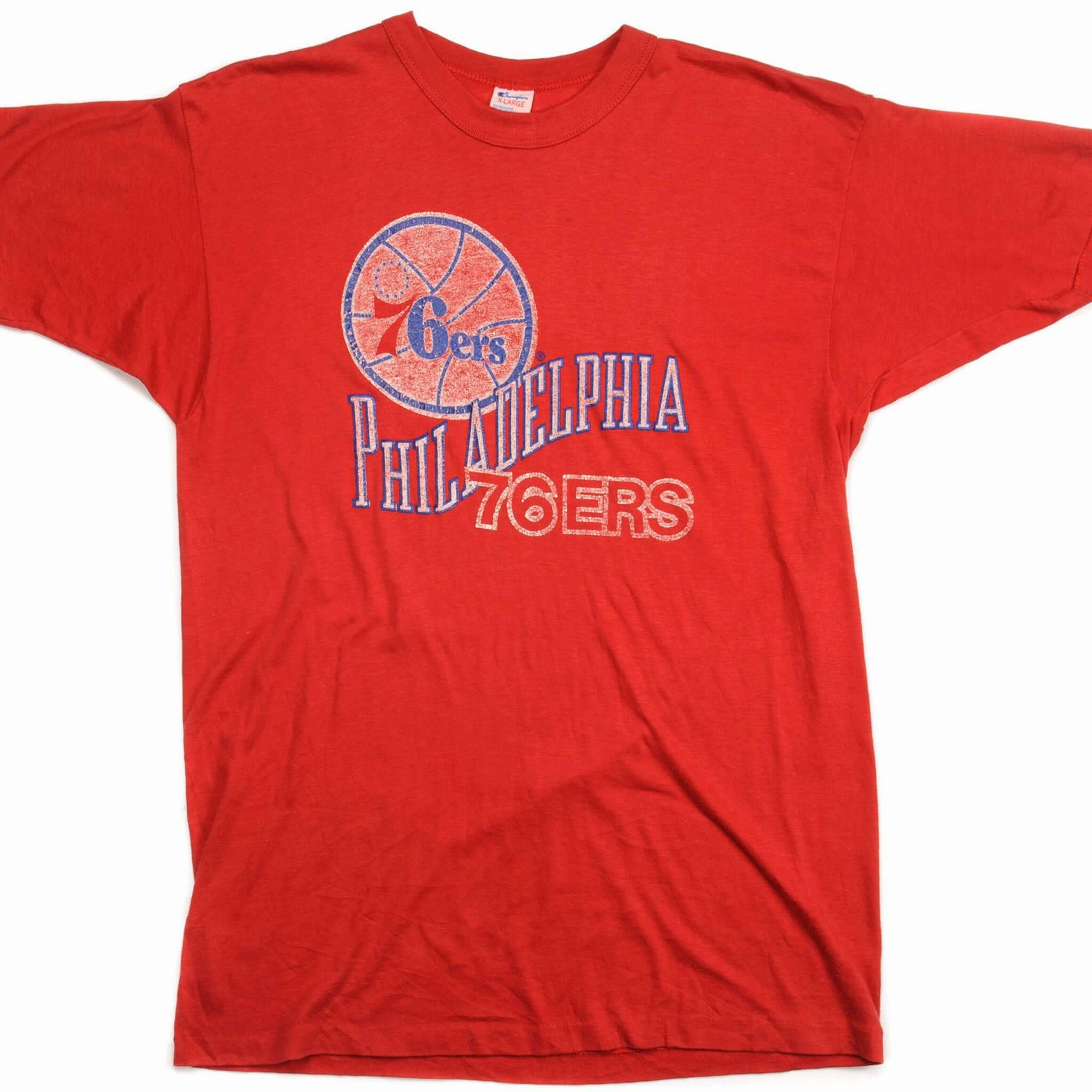 Perfect for Travel Garment Dyed Technique VINTAGE CHAMPION NBA PHILADELPHIA 76ERS TEE SHIRT EARLY 1980S MEDIUM MADE IN USA