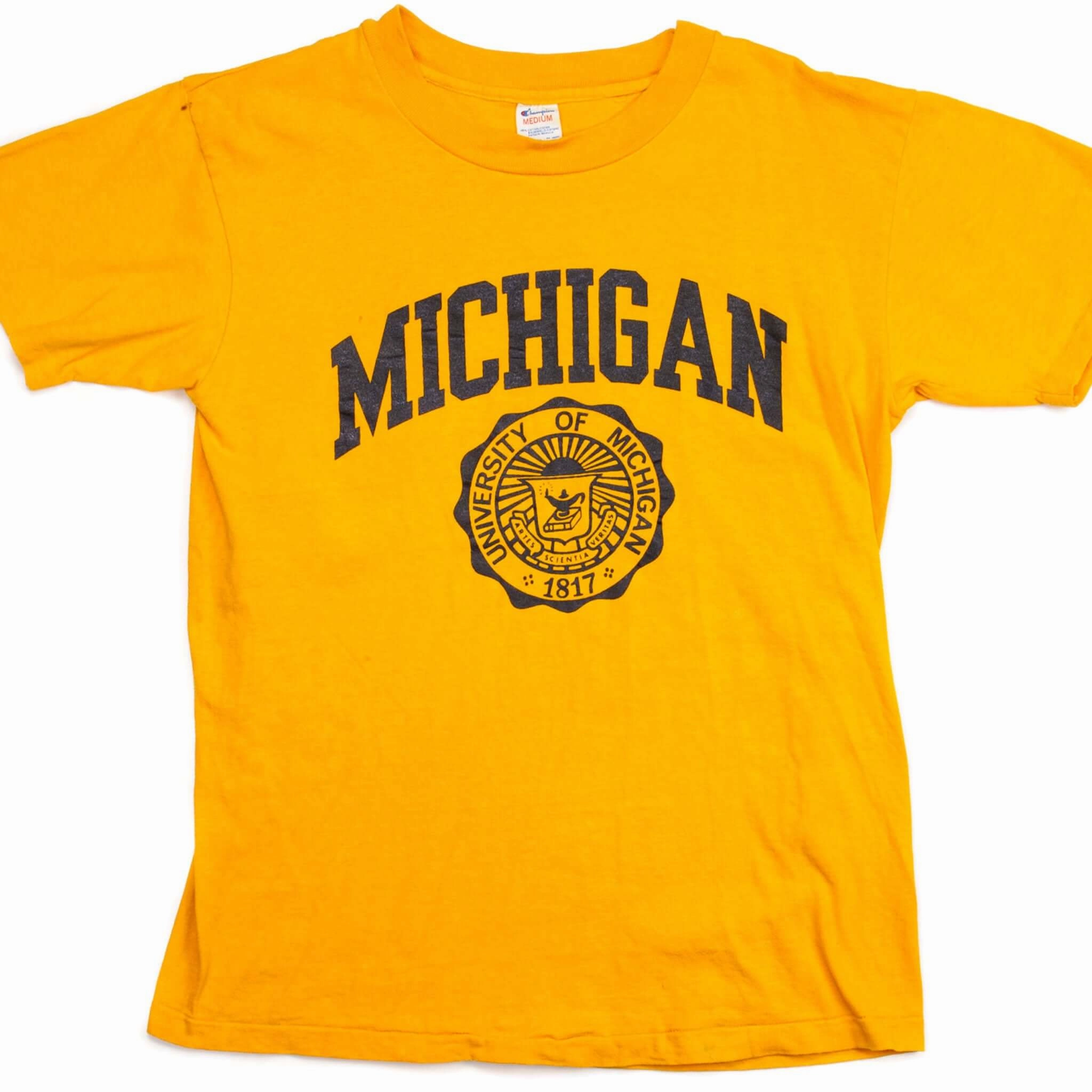 Durable Style VINTAGE CHAMPION UNIVERSITY OF MICHIGAN TEE SHIRT EARLY 1980S SMALL MADE IN USA