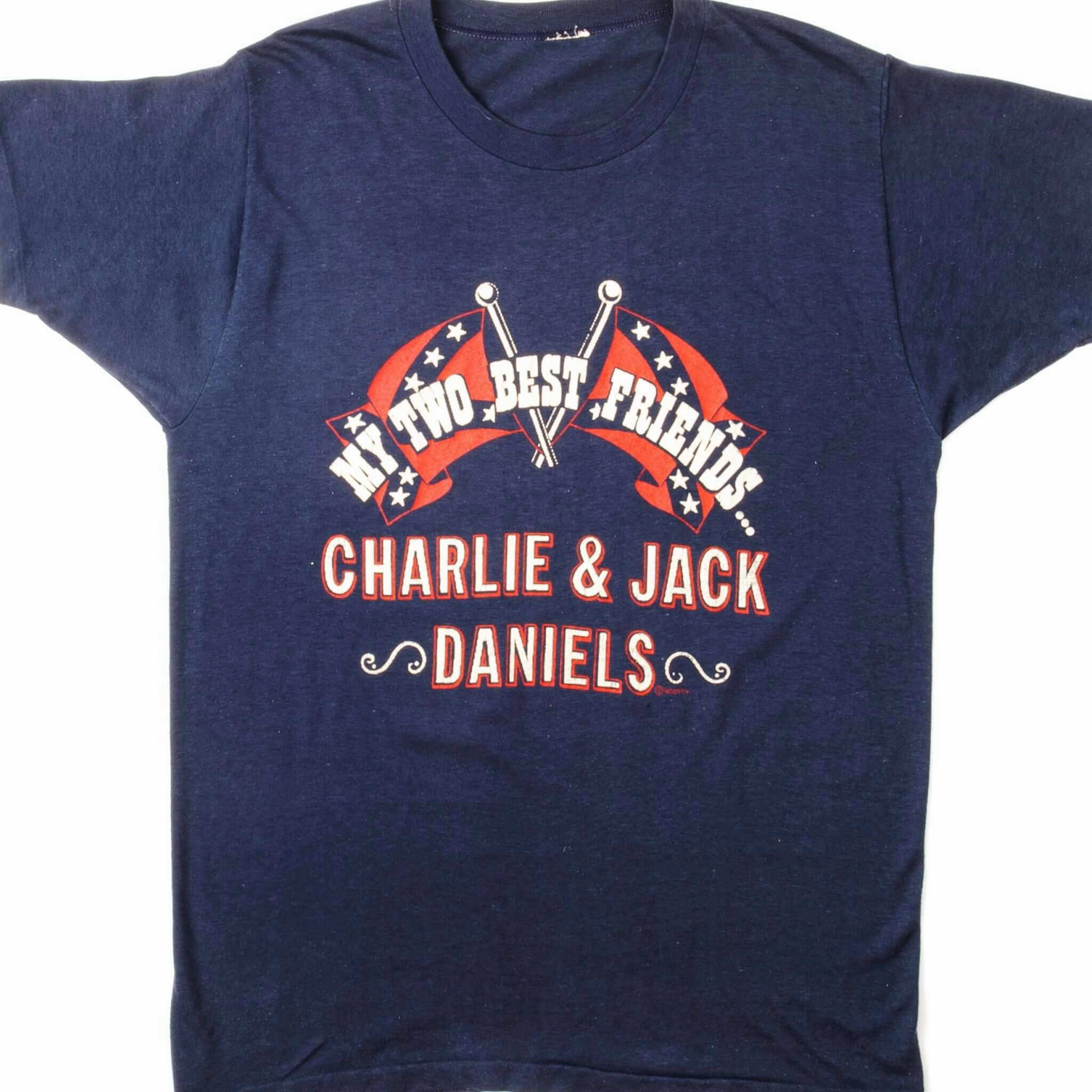 OdorResistantTechnology light layering VINTAGE CHARLIE & JACK DANIELS TEE SHIRT SIZE MEDIUM