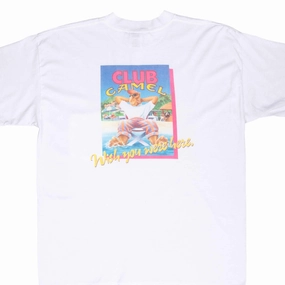 Chilly Day Essentials Floral freshness VINTAGE CLUB CAMEL MEMBER POCKET TEE SHIRT 1992 LARGE MADE IN USA