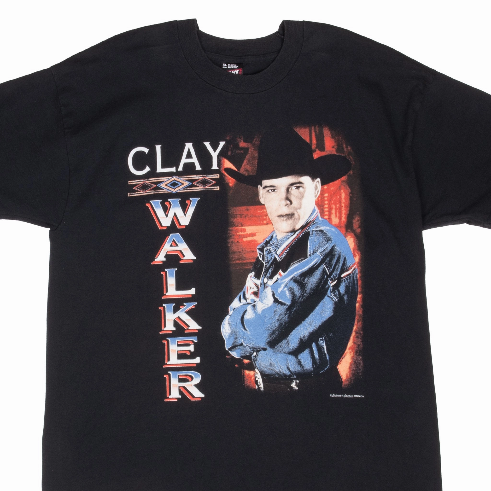 VINTAGE COUNTRY CLAY WALKER TOUR 1995 TEE SHIRT XL MADE IN USA Flexible Cuff Design