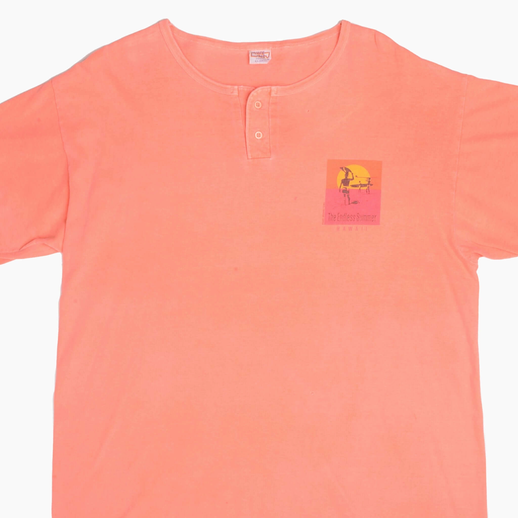 VINTAGE CRAZY SHIRT THE ENDLESS SUMMER SURF HENLEY TEE SHIRT 1980S XL MADE USA Versatile Style