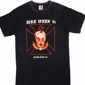 VINTAGE DAYTONA BEACH BIKE WEEK TEE SHIRT 1982 SIZE MEDIUM MADE IN USA Trendy All-Day