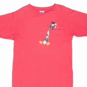 VINTAGE DISNEY MICKEY MOUSE EMBROIDERED POCKET TEE SHIRT 1990S LARGE Breathable Stretch Trendy