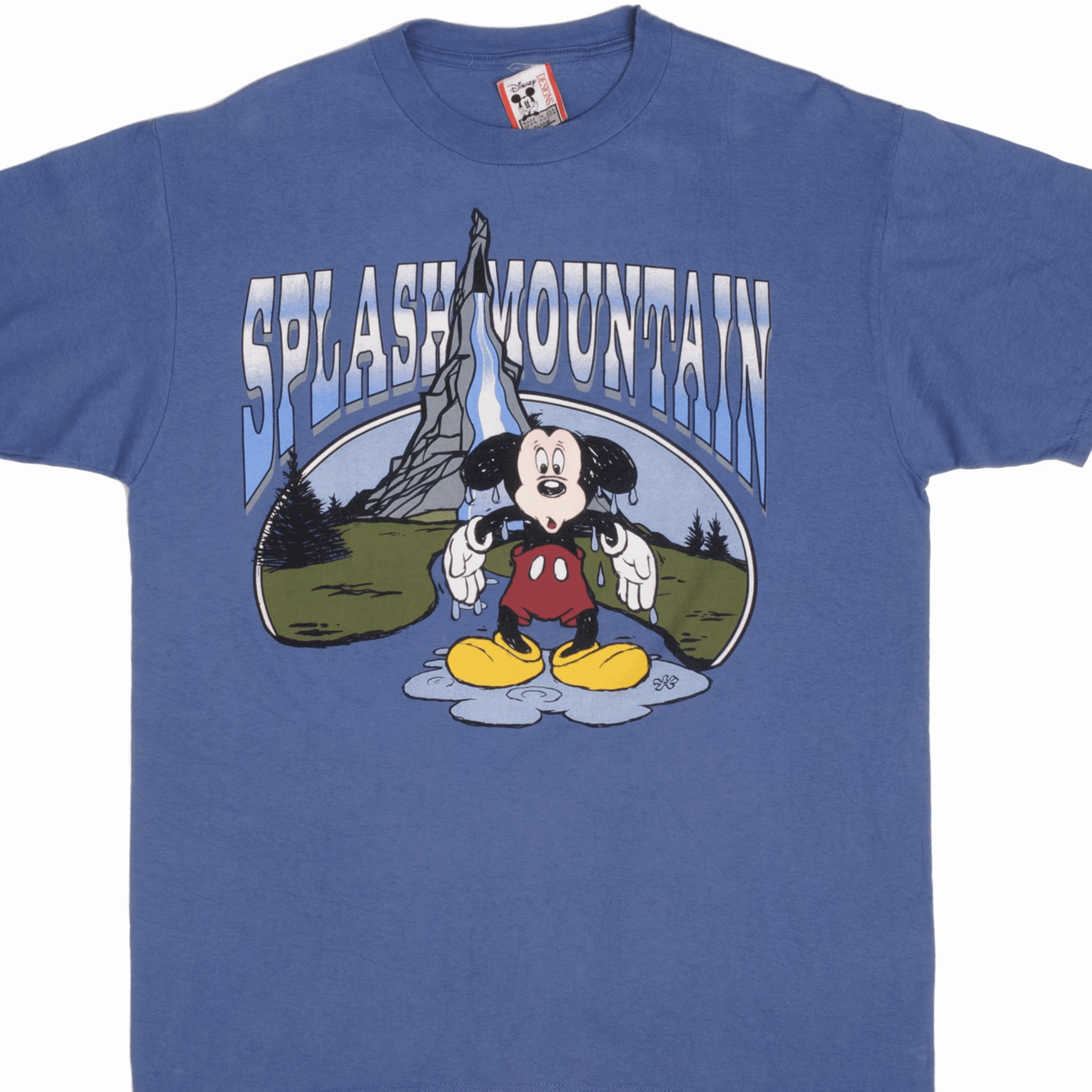 VINTAGE DISNEY MICKEY MOUSE SPLASH MOUNTAIN 1990S TEE SHIRT XL MADE USA Soft Texture Breathable Layer Fit