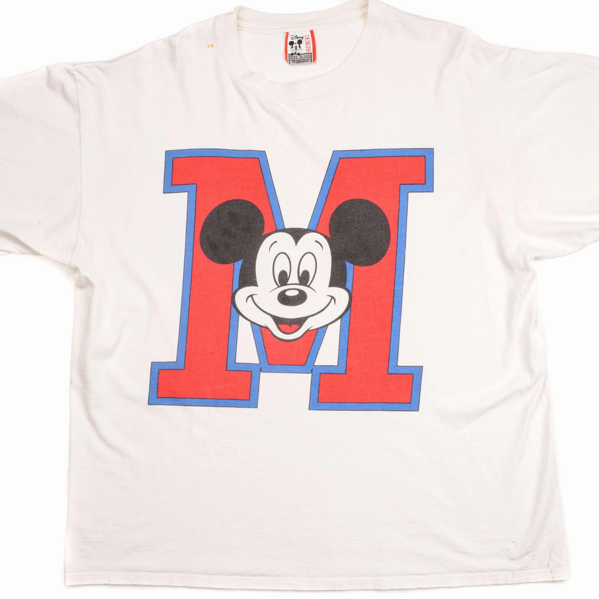 VINTAGE DISNEY MICKEY MOUSE TEE SHIRT SIZE XL MADE IN USA Yarn Dyed Stripes monochromatic