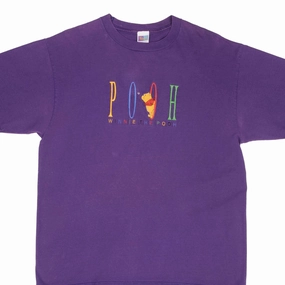 VINTAGE DISNEY WINNIE THE POOH EMBROIDERED 1990S TEE SHIRT SIZE XL MADE IN USA Soft Base