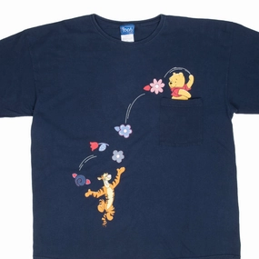 Anti Odor Technology VINTAGE DISNEY WINNIE THE POOH TIGGER  POKCET TEE SHIRT 2XL